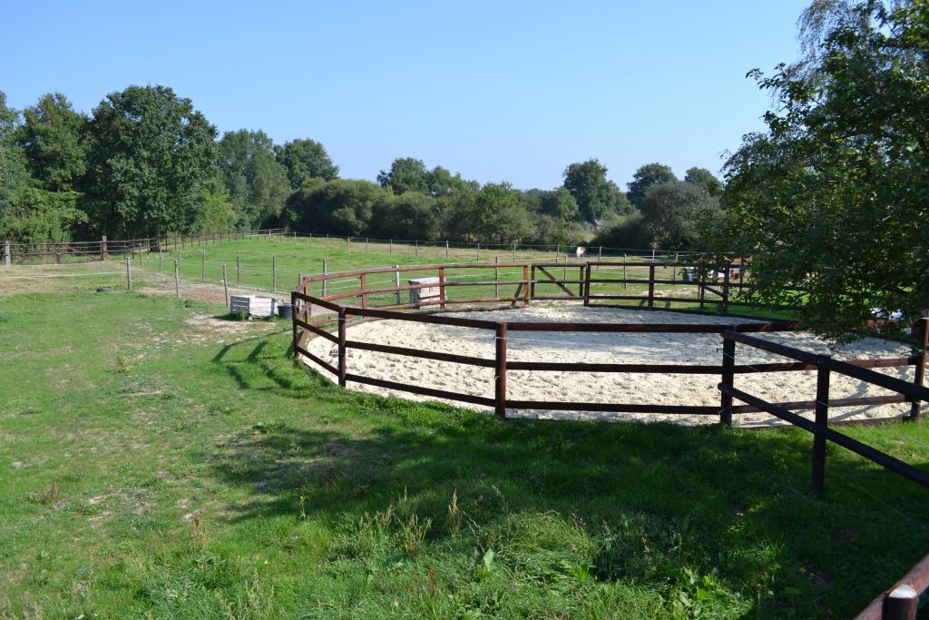 Le rond de longe de l'élevage Keziah donnant sur les paddocks.